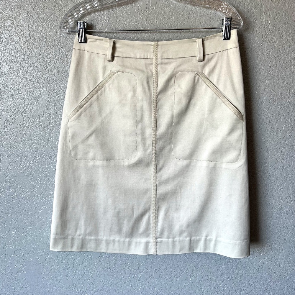 Sinclaire 10 cream lined side zip skirt